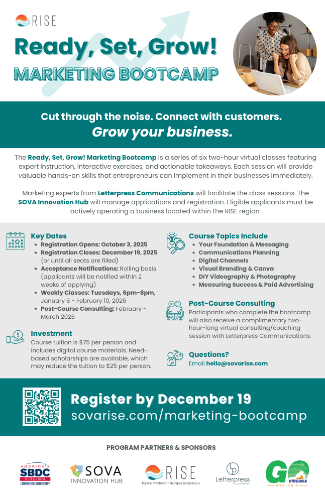 RISE Marketing Bootcamp Flyer (11 x 17 in)
